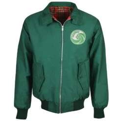 NY Cosmos Green Harrington Jacket with Red Tartan Lining
