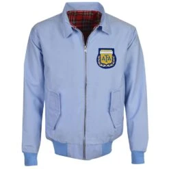 Argentina Light Blue Harrington Jacket - Classic Tartan Lined