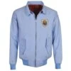 Uruguay Light Blue Harrington Jacket with Tartan Lining - Made in UK -Blakely Clothing Store hj0033