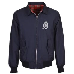 Partick Thistle Retro Crest Navy Harrington Jacket
