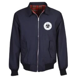 Bordeaux Navy Harrington Jacket with Vintage 60s Crest