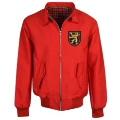 Belgium Red Harrington Jacket with 1960s Heritage Crest