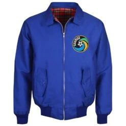 New York Cosmos 1980 Royal Harrington Jacket - Classic Retro Sportswear