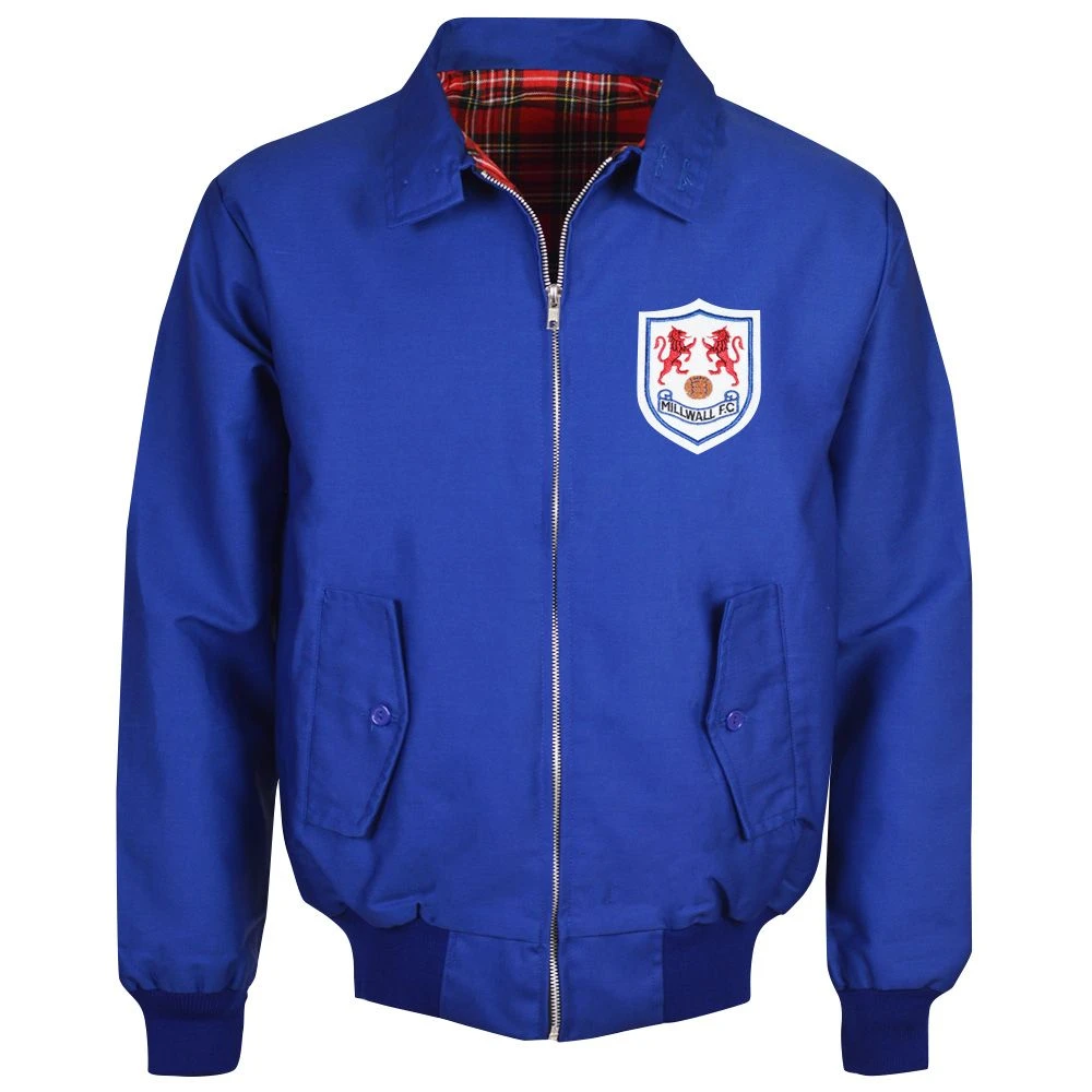 Millwall FC Royal Harrington Jacket - Retro 1950s & 60s Crest 1 Millwall FC Royal Harrington Jacket - Retro 1950s & 60s Crest
