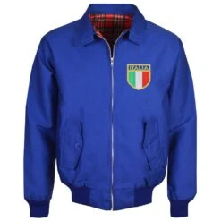 Italy Rugby Royal Harrington Jacket - Classic British Fan Apparel