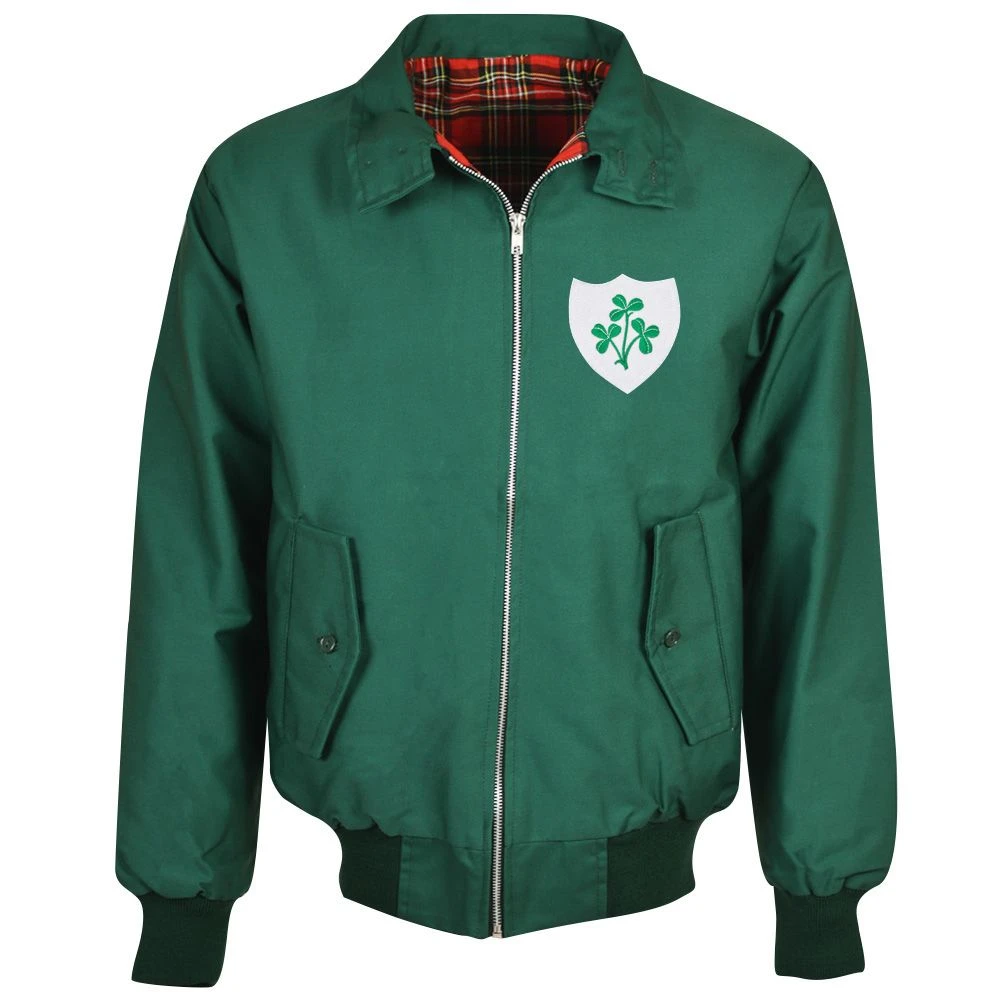 Ireland Rugby Classic Harrington Jacket - British Made Green Outerwear 1 Ireland Rugby Classic Harrington Jacket - British Made Green Outerwear