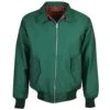 Classic Green Harrington Jacket with Red Tartan Lining - Made in UK