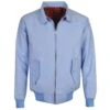 Light Blue Harrington Jacket with Classic Red Tartan Lining -Blakely Clothing Store hjacklblue