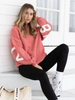 Isabel Hoodie & Leggings Set - Sunrise Coral & Black -Blakely Clothing Store isabelsetD 11