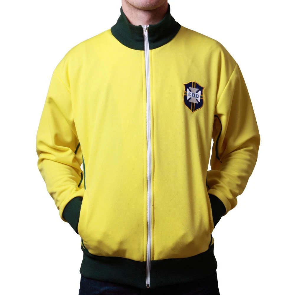 Brazil Retro Track Top - Classic Football Style Zip-Up Jacket 4 Brazil Retro Track Top - Classic Football Style Zip-Up Jacket - Image 4