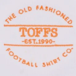 The Old Fashioned Football Shirt Co. White/Orange Retro Track Top -Blakely Clothing Store j0058 1