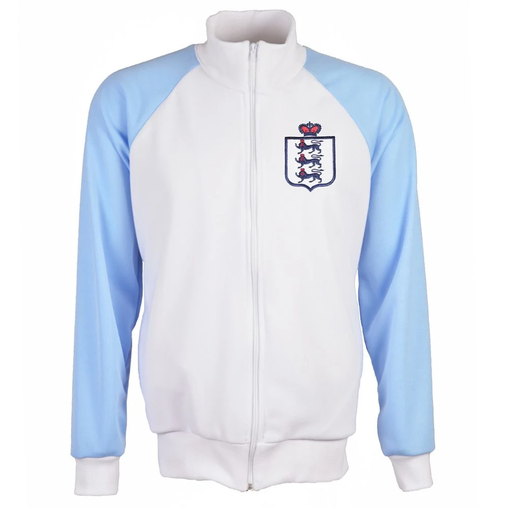 England White/Sky Raglan Track Top - Classic Football Fan Apparel 1 England White/Sky Raglan Track Top - Classic Football Fan Apparel