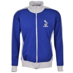Oldham Athletic Track Top - Royal/White Retro Badge Jacket