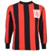 Bournemouth 1970s Kids Retro Football Shirt - Long Sleeve Black & Red Stripe