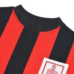 Bournemouth 1970s Kids Retro Football Shirt - Long Sleeve Black & Red Stripe -Blakely Clothing Store kd1035 2