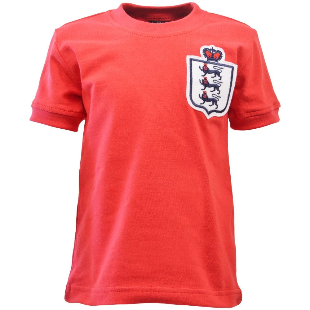 England Red Short Sleeve Retro Kids Football Shirt 1 England Red Short Sleeve Retro Kids Football Shirt