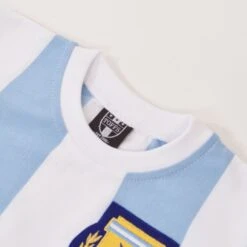 Argentina 1986 World Cup Kids Retro Football Shirt - 100% Organic Cotton 5 Argentina 1986 World Cup Kids Retro Football Shirt - 100% Organic Cotton -Blakely Clothing Store kd3510 2