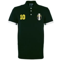 Piemonte Calcio Retro No 10 Black Polo Shirt - Classic Football Style