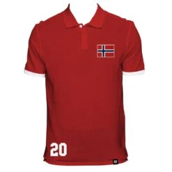 Norway No 20 Red Polo Shirt - Premium Organic Combed Cotton