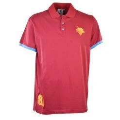 Aston Villa Official No 81 Maroon Organic Cotton Polo Shirt