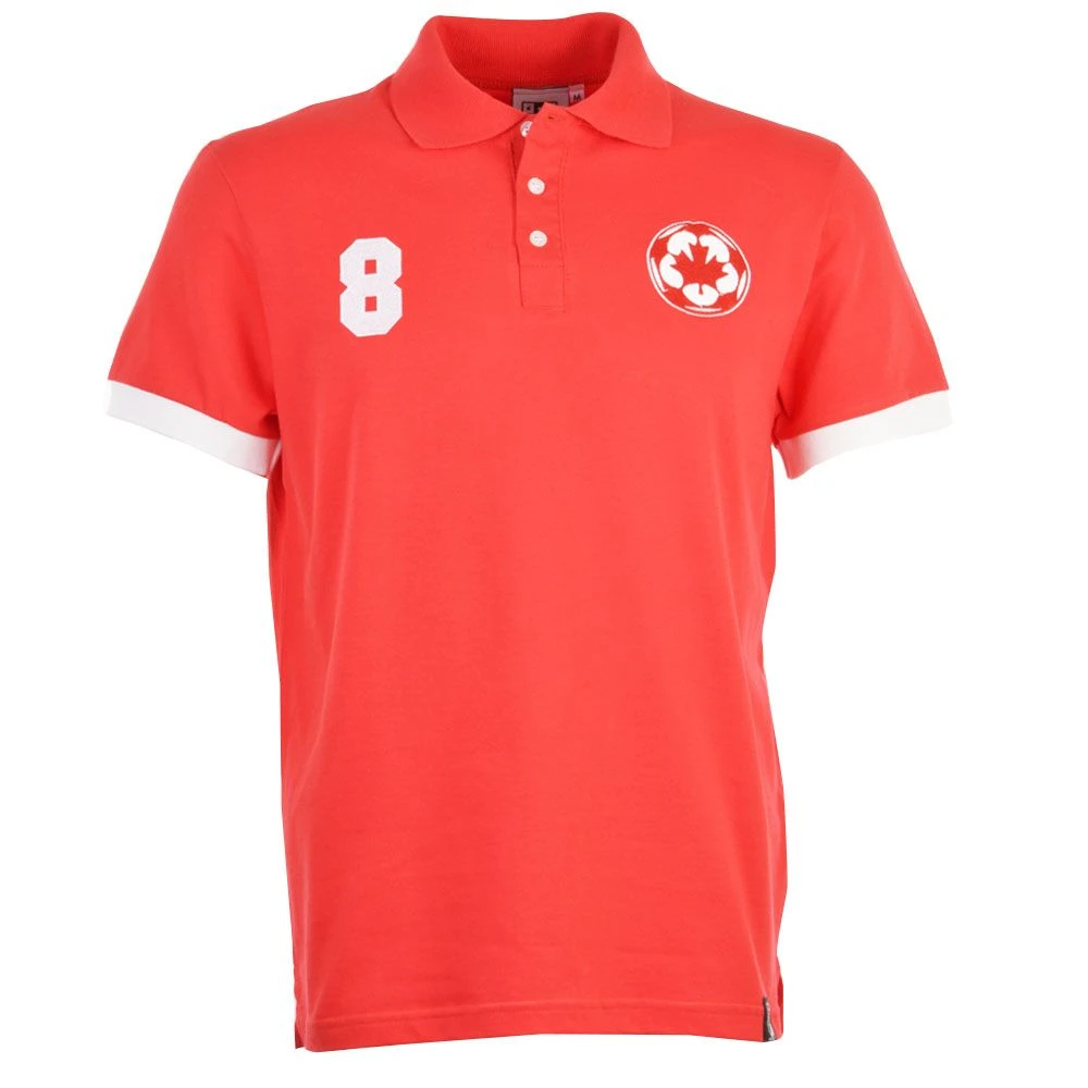 Premium Canada No 8 Red Polo Shirt in Organic Cotton 1 Premium Canada No 8 Red Polo Shirt in Organic Cotton