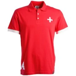 Switzerland No. 14 Red Polo Shirt – 100% Organic Cotton Casualwear