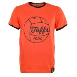 TOFFS Orange & Black Ringer Football T-Shirt - 100% Organic Cotton