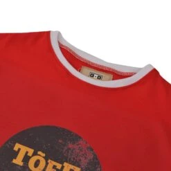 TOFFS 1990 Ringer T-Shirt - Red/White Organic Cotton Tee -Blakely Clothing Store print0088 1
