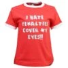 Kids I Hate Penalties Organic Cotton Ringer T-Shirt - Red & White -Blakely Clothing Store print0187