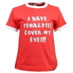 Kids I Hate Penalties Organic Cotton Ringer T-Shirt - Red & White
