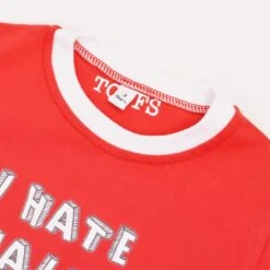 Kids I Hate Penalties Organic Cotton Ringer T-Shirt - Red & White -Blakely Clothing Store print0187 2