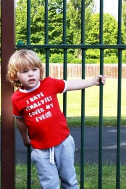 Kids I Hate Penalties Organic Cotton Ringer T-Shirt - Red & White -Blakely Clothing Store print0187 3