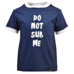 Kids Do Not Sub Me Organic Cotton Ringer T-Shirt - Navy & White