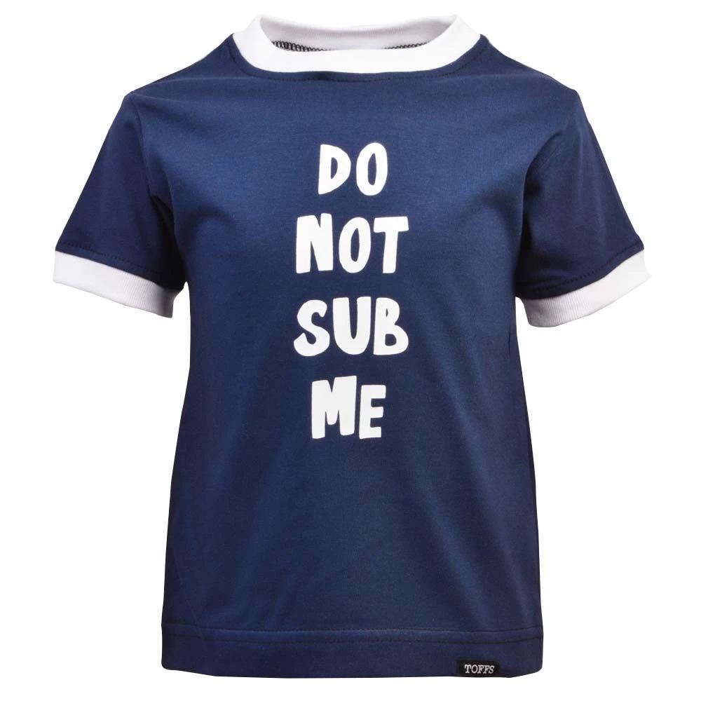 Kids Do Not Sub Me Organic Cotton Ringer T-Shirt - Navy & White 1 Kids Do Not Sub Me Organic Cotton Ringer T-Shirt - Navy & White