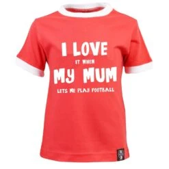 Kids Organic Cotton Ringer T-Shirt - Red & White Slogan Tee