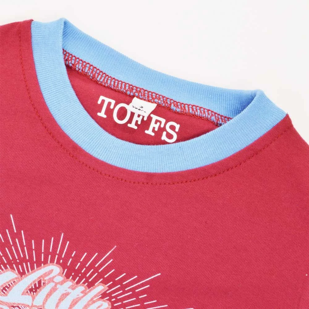 Kids Football T-Shirt - Little Hammer Maroon & Sky Blue Ringer Tee 3 Kids Football T-Shirt - Little Hammer Maroon & Sky Blue Ringer Tee - Image 3
