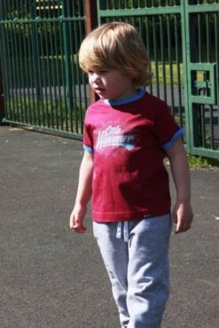 Kids Football T-Shirt - Little Hammer Maroon & Sky Blue Ringer Tee 7 Kids Football T-Shirt - Little Hammer Maroon & Sky Blue Ringer Tee -Blakely Clothing Store print0190 3