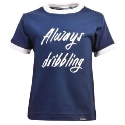 Kids Always Dribbling Navy/White Organic Cotton Ringer Tee
