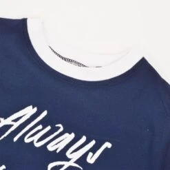 Kids Always Dribbling Navy/White Organic Cotton Ringer Tee -Blakely Clothing Store print0193 2