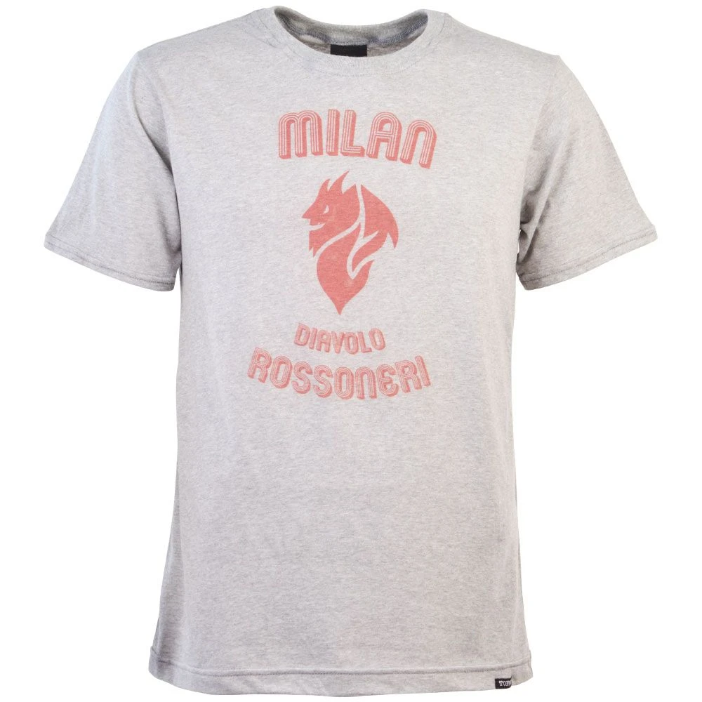 AC Milan Rossoneri Diavolo T-Shirt - Grey Marl Premium Organic Cotton 1 AC Milan Rossoneri Diavolo T-Shirt - Grey Marl Premium Organic Cotton