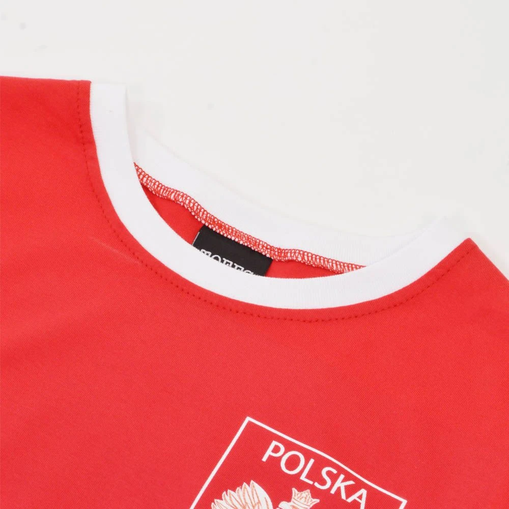 Poland 12th Man Supporter T-Shirt - Red & White Organic Cotton Ringer Tee 3 Poland 12th Man Supporter T-Shirt - Red & White Organic Cotton Ringer Tee - Image 3