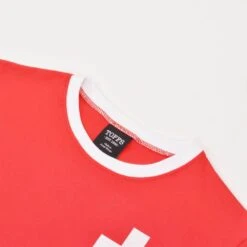 Switzerland 12th Man Football Supporter Ringer T-Shirt - Organic Cotton -Blakely Clothing Store print0307 2