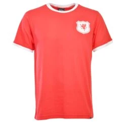 12th Man Wales 11 Red/White Ringer T-Shirt - Organic Cotton
