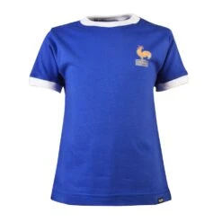 Kids France Football 12th Man T-Shirt - Royal & White Ringer Jersey