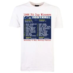 1986 FA Cup Final Liverpool Retro Graphic T-Shirt - White