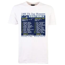 Everton 1966 FA Cup Final Retro Text T-Shirt - White