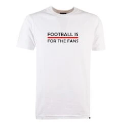 TOFFS Red Football Is For The Fans - White Organic Cotton T-Shirt
