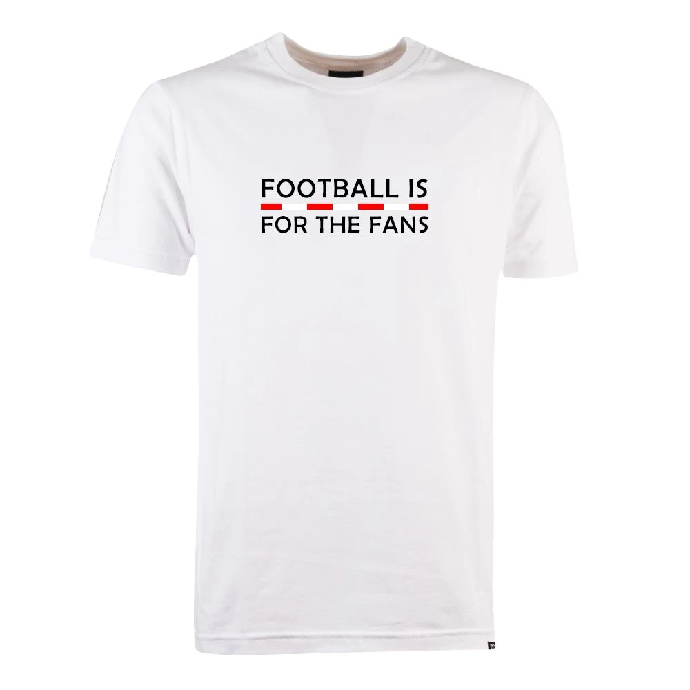 TOFFS "Football Is For The Fans" Organic Cotton T-Shirt - White/Red 1 TOFFS "Football Is For The Fans" Organic Cotton T-Shirt - White/Red