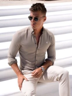 Carter Long Sleeve Shirt - Stone