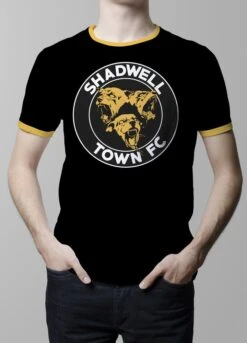 Shadwell Town Organic Cotton Ringer T-shirt - Black & Amber